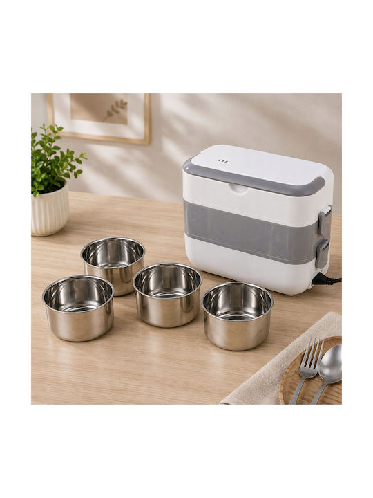 Verk Group Electric Lunch Box Inox Thermo White 2.2lt