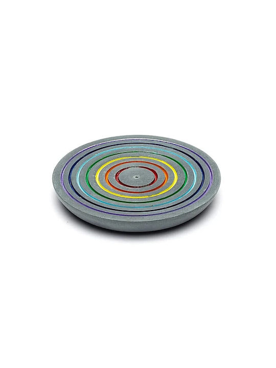 Stone Base for Incense Sticks or Cones Seven Chakra Design 10cm