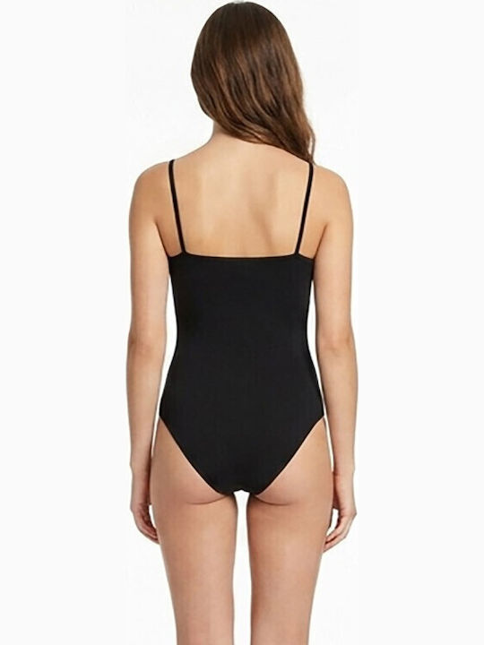 Bodysuit Pentru Femei Bretea Subțire Negru 6001
