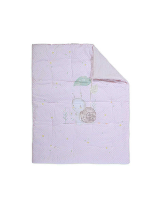 Nef-Nef Homeware Πάπλωμα Κούνιας Ροζ Cute snail 110x140cm