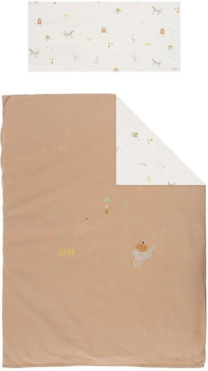 Bimbidreams Set Baby Duvet Cover with Pillowcase Farm Beige 120x150cm