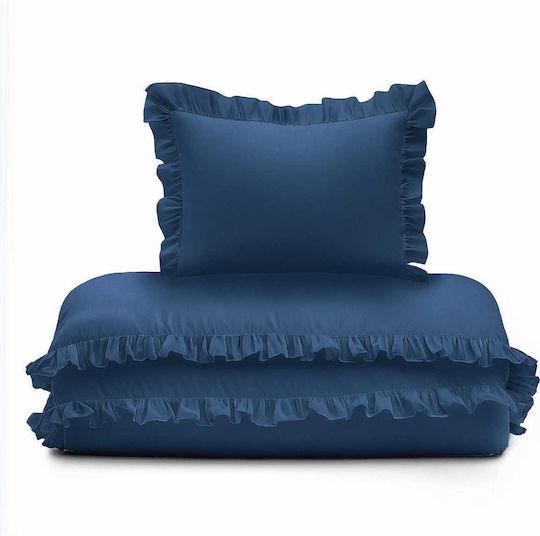 Detexpol Сет Бебешка Долен Калъф с Калъфка за Възглавница Navy Denim 100x135см. Detexpol Сет Бебешка Долен Калъф с Калъфка за Възглавница Navy Denim 100x135см.
