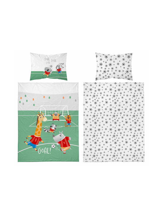 Detexpol Baby Bettbezug Set mit Kissenbezug Grün 100x135cm.