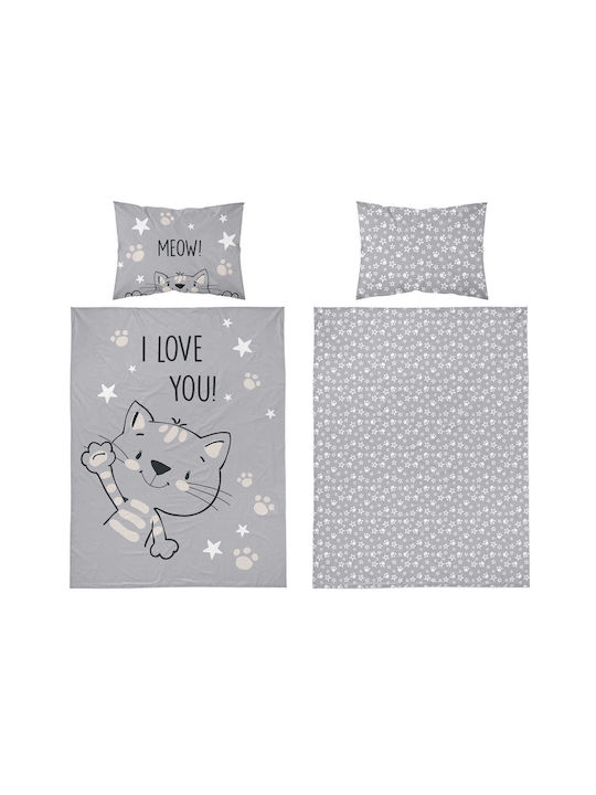Detexpol Set Copertă de Pătuț cu Față de Pernă Gray 100x135cm.