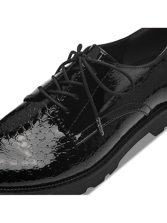 Women's Patent Leather Derby in Black Colour