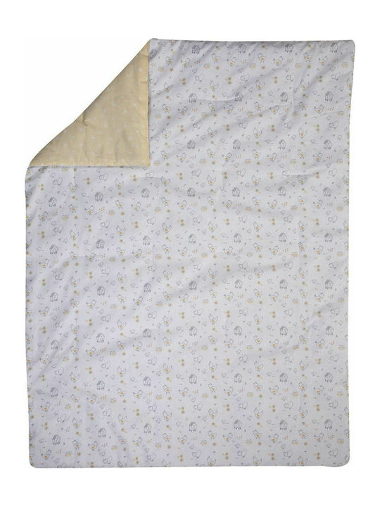 Nef-Nef Homeware Cotton Baby Quilt Lovely Family 110x140cm Ecru/Yellow