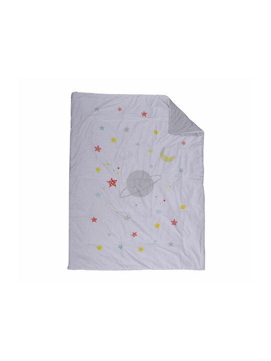 Nef-Nef Homeware Double Sided Cotton Baby Quilt Little Star 110x140cm Gray
