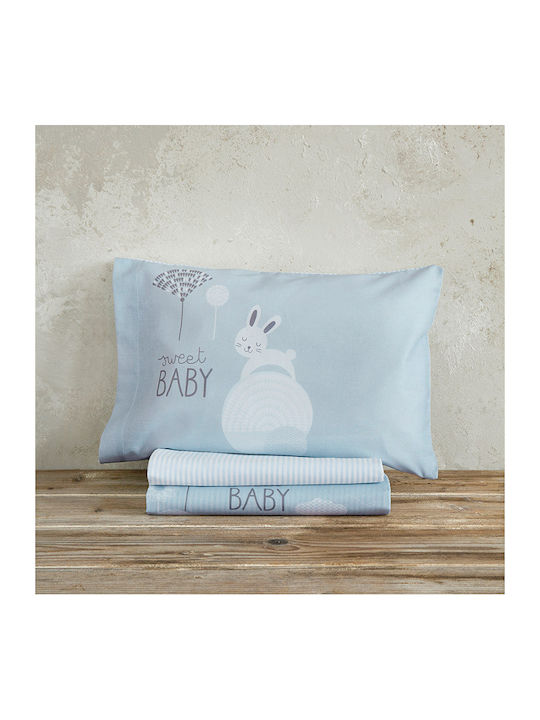 Nima Sunny Bunny Baby Quilt Baumwolle Hellblau 100x140cm