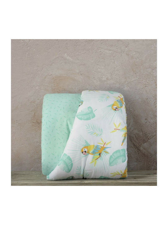 Nima Cotton Baby Quilt Macaw 100x140cm Petrol