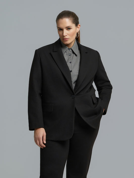 Mat Fashion Μακρύ Γυναικείο Σακάκι Tailored