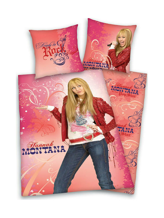Homeline Sheet Set Semi-double Cotton Hannah Montana 944 Orange 180x260cm 3pcs