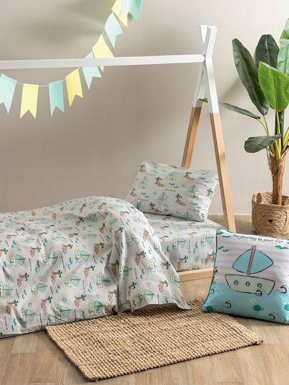 Palamaiki Kids Sheets Set Single Green 170x260cm
