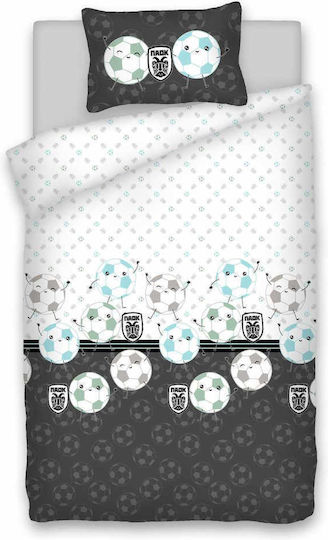 Vesta Home Single PAOK Gray Kids Sheets Set 170x260cm Vesta Home Single PAOK Gray Kids Sheets Set 170x260cm