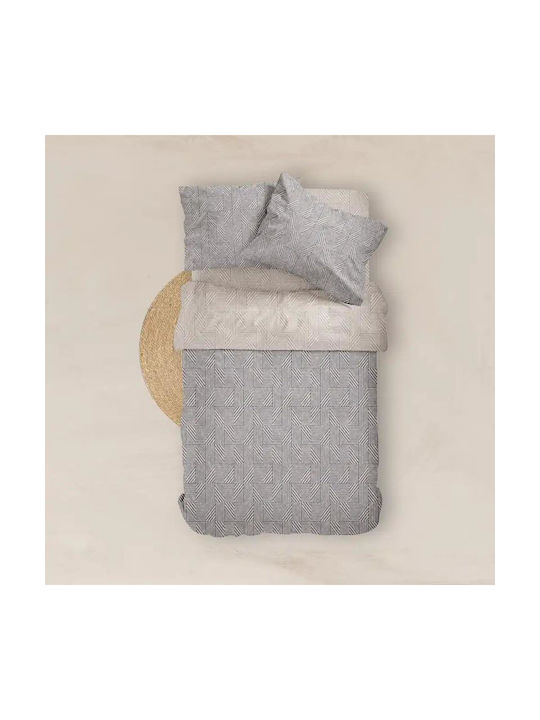Borea Single Cotton Sheets Set Blue 160x240cm 2pcs