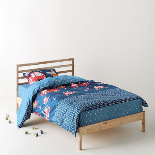 Kentia Semi Double Set Blue Petrol and Red 190x270cm