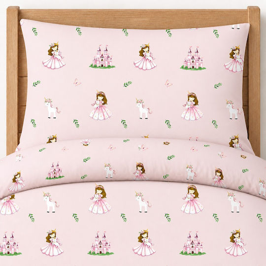 Astron Italy Set Cearceafuri Pentru Copii Single Cu Elastic Princess Roz 100x200cm Astron Italy Set Cearceafuri Pentru Copii Single Cu Elastic Princess Roz 100x200cm