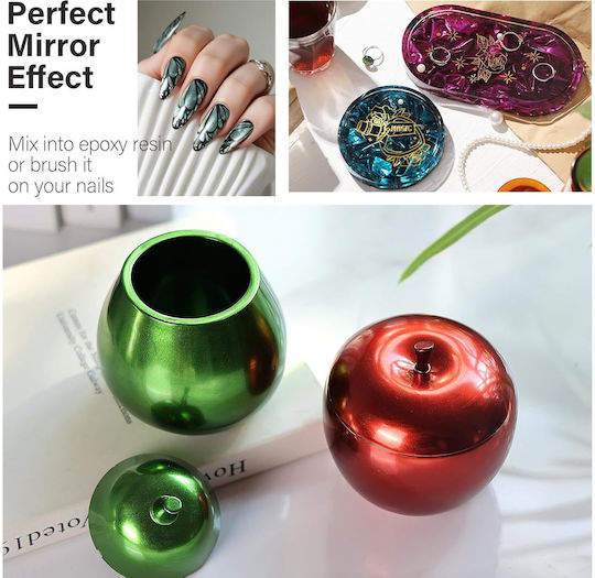 Pigment Cromatic Din Rășină 10 Culori 20 g Pigmenți Metalici Rășină Epoxidică Efect Lucios Oglindă Ultra-reflectorizant Pigment Fin Ușor De Amestecat Artă Din Rășină Turnare Epoxidică Nail Art Diy Craft Lumânări