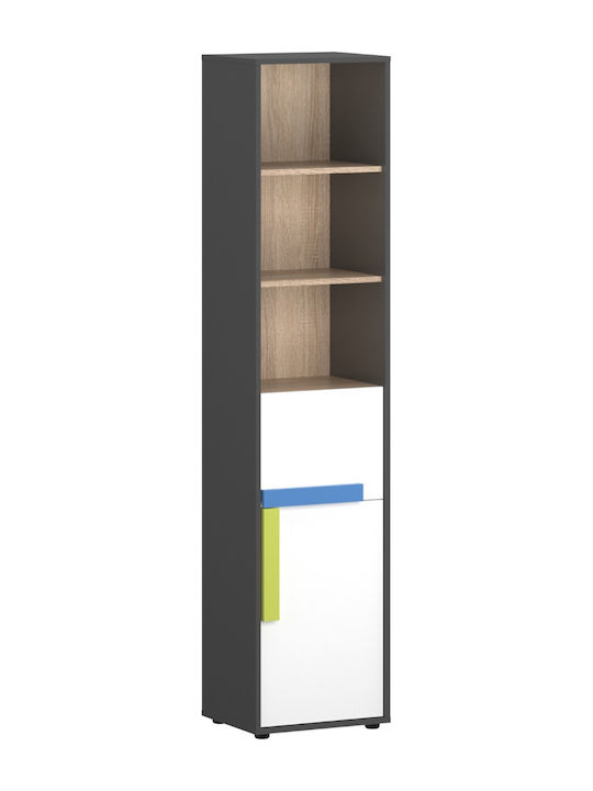 Kids Wooden Bookcase Alex White 44x36x194cm