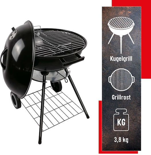 BBQ Collection 45613 72x44x44cm Stainless steel Portable Charcoal Grill with Lid 44cmx44cm