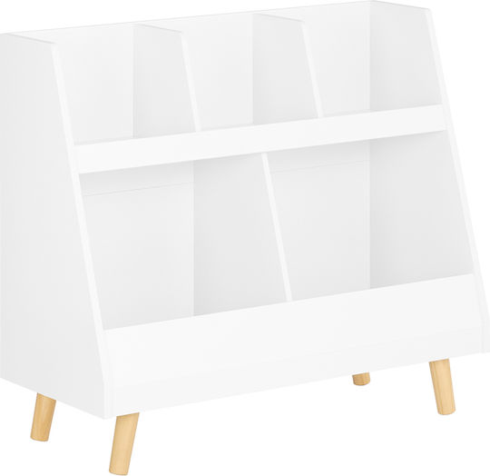 Kids Wooden Bookcase White 86x77x36cm