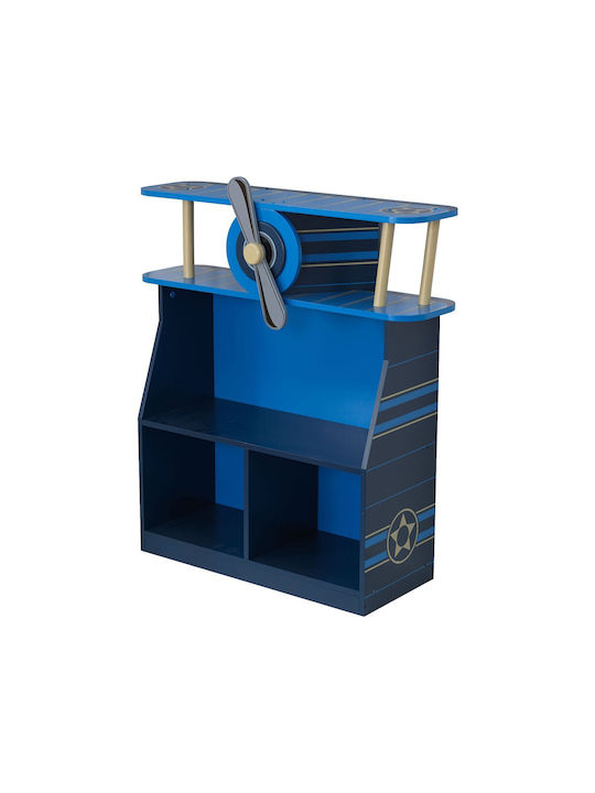 Bücherregal Boden Blau 74x26x81cm