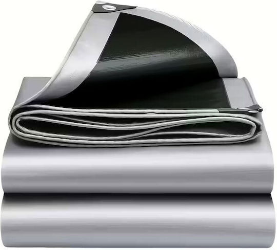 Tarpaulin Waterproof 10x15 260g/m² Silver-Black Bradas