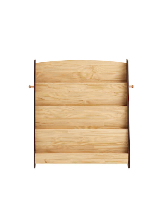 Kids Wooden Bookcase Gray 91x30x89cm