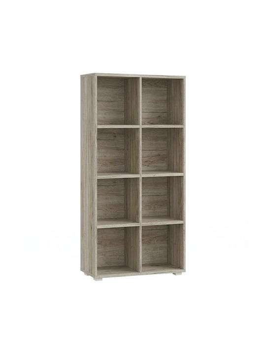 Smart Boden Bücherregal Holz Grau 74x25x146cm