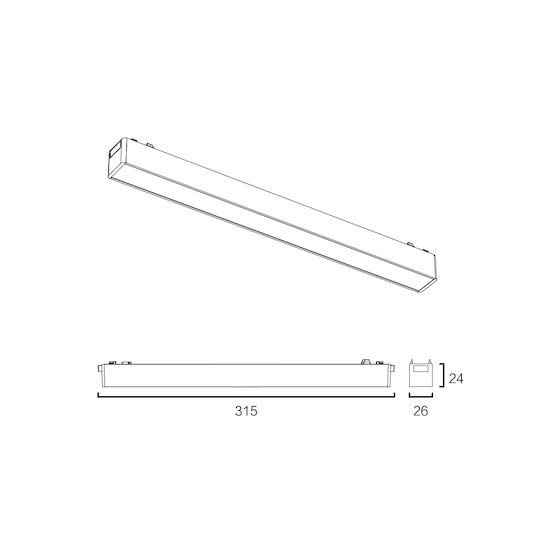 Sun Light Linear Ceiling Light Warm to Cool White 48V White