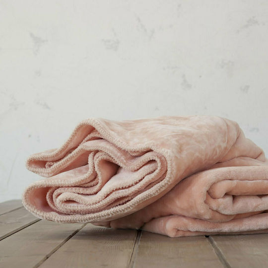Nima Blanket Velvet Koyun Salmon 160x220cm Nima Blanket Velvet Koyun Salmon 160x220cm