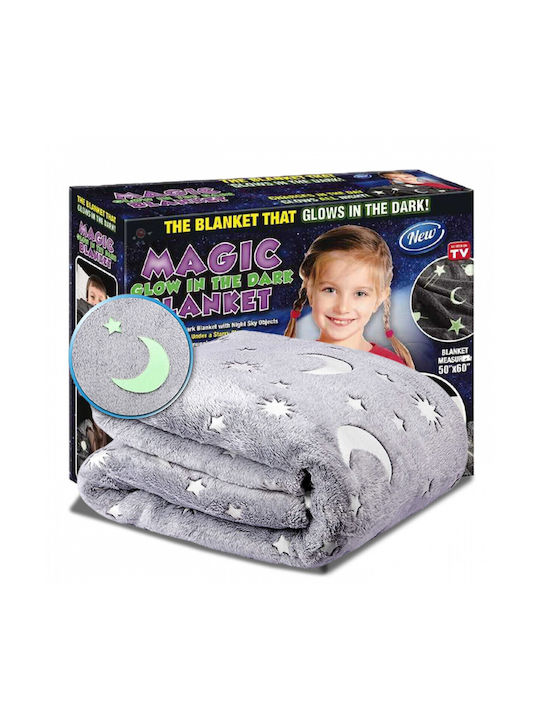 Klotsotiras Fleece Blanket Stars Fluorescent Gray 120x150cm
