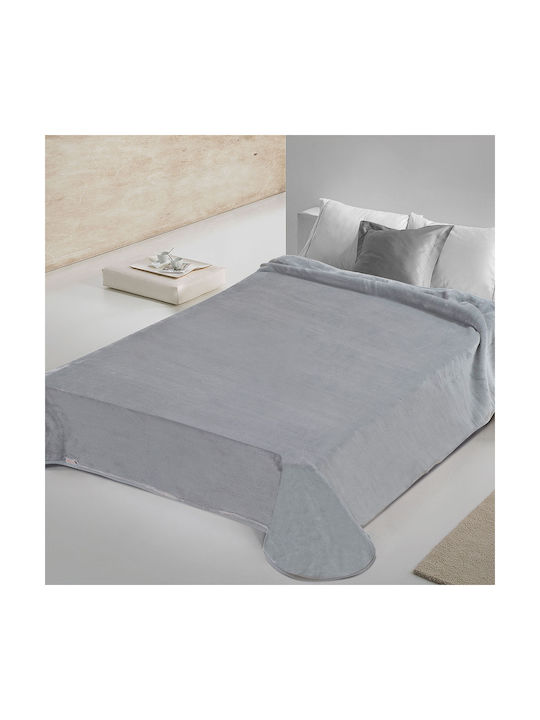 Adam Home Κουβέρτα Βελουτέ Γκρι 160x220εκ.