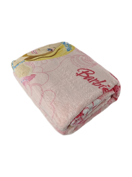 Manterol Casa Κουβέρτα Fleece Barbie Ροζ 160x240εκ.