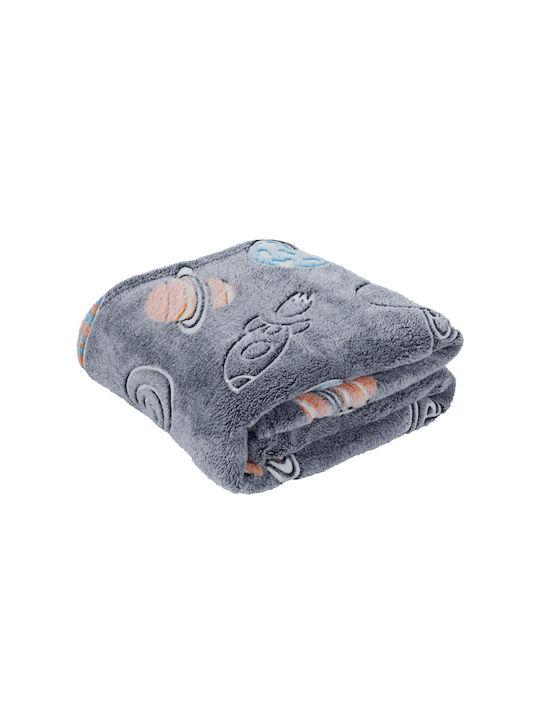 Das Home Κουβέρτα Fleece Φωσφορίζουσα Μπλε 160x220εκ.
