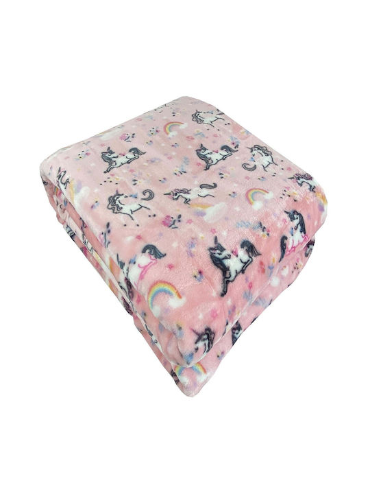 Next Blanket Velvet Unicorn Yard Pink 160x220cm