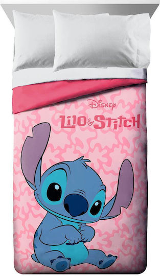 Disney Kinderdecke Einzel mit Microfaserfüllung Lilo Stitch Pink 160x240cm