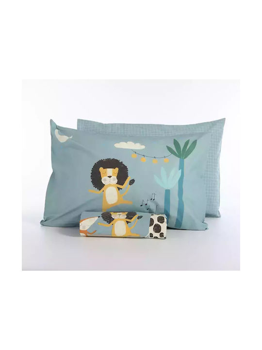 Nef-Nef Homeware Wild Dance Set Kids Duvet Cover Single with Pillowcase Cotton Blue 160x240cm