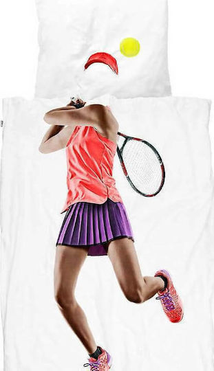 Snurk Tennis Set Kids Duvet Cover Single with Pillowcase Multicolored 140x200cm