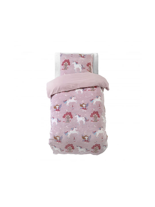 Sleeptime Fairy Tale Комплект Детски Плик за Завивка Единичен с Калъфка Розов 140x220бр