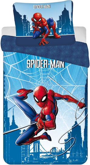 Spiderman Kids Duvet Cover Set Single Blue