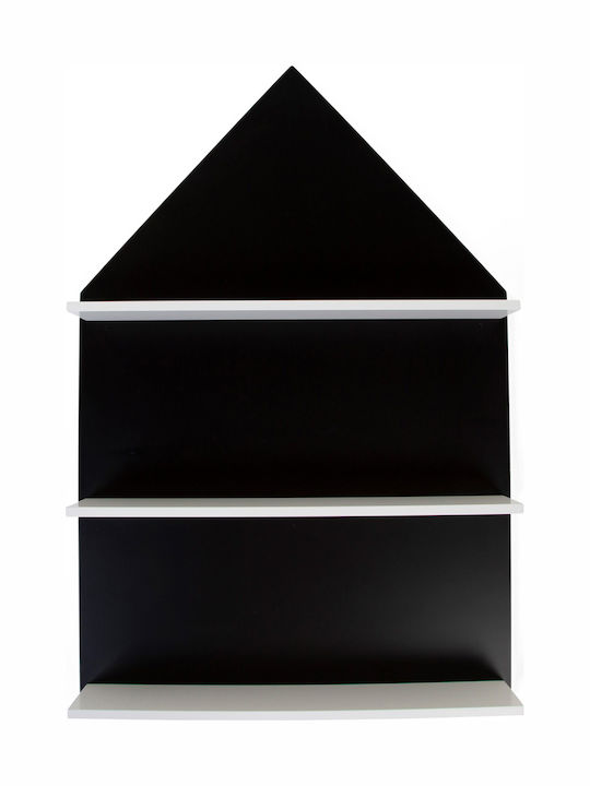 Kinderregale Schwarz Wandhalterung Kinderregal 60x11x90cm