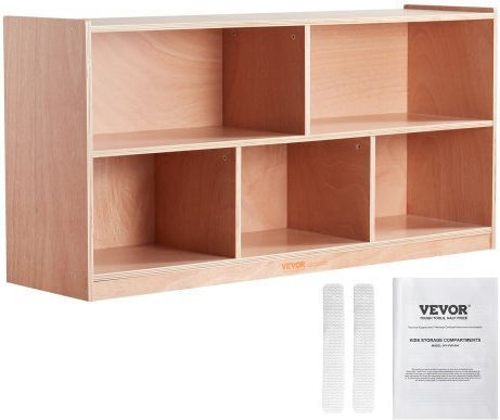 Kids Wall Mount Shelf Brown 122x33x76cm