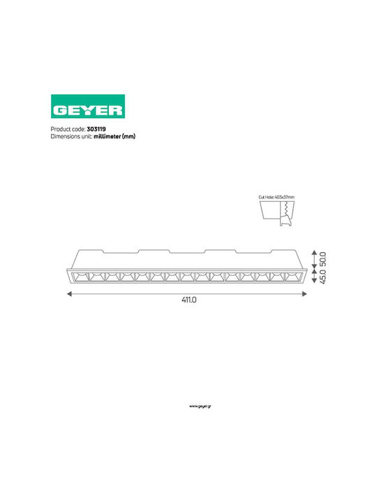 Geyer Metallisch Einbau Spot mit integriertem LED und Natürliches Weißes Licht Weiß 1Stück