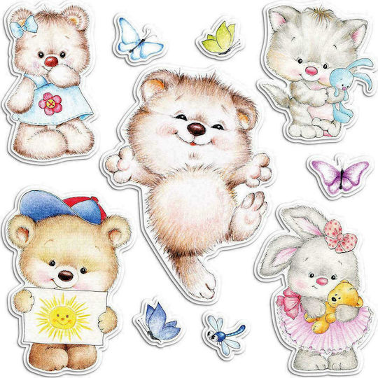 Ango Kids Foam 3D Wall Sticker Tender Animals 67x45.5cm 10pcs