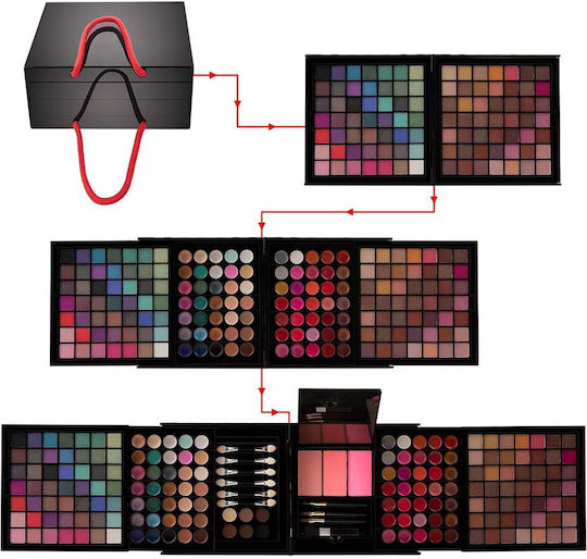 Make-up-Paletten und Sets Schönheit Kosmetikbox 177 Farben Lidschatten Set In Kosmetiktasche