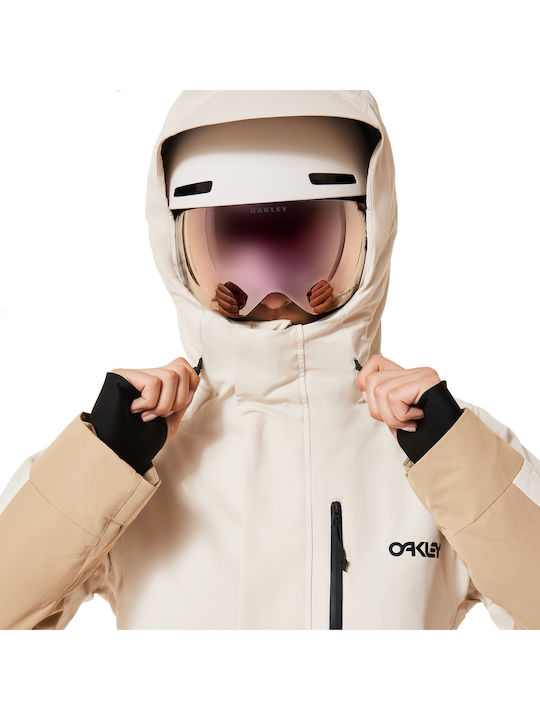Oakley Изолирано FOA500472-BCL Дамско яке за ски и сноуборд Бежово