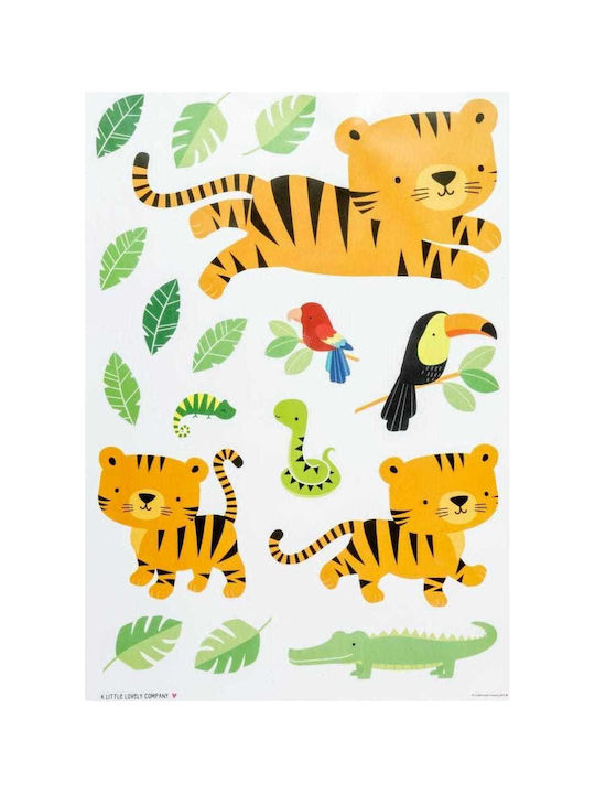 A Little Lovely Company Kids Vinyl Wall Sticker Jungle Tiger 17pcs