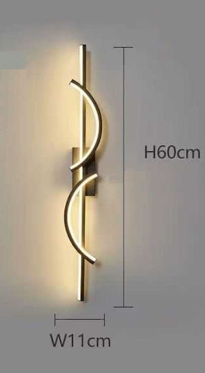 H12 Modern Wall Lamp with Integrated LED and Warm White Light Black 11x11x12cm