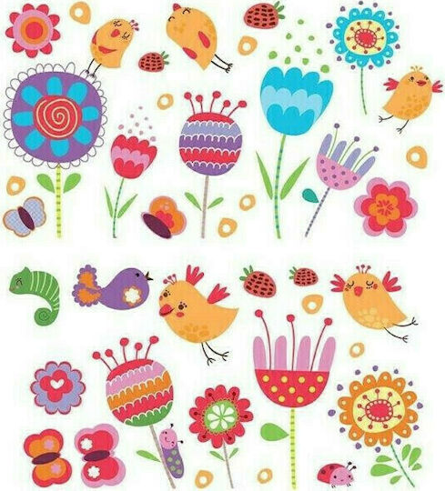 Ango Детска стикерна за стена Стена Birds & Flowers 115x95бр 39бр