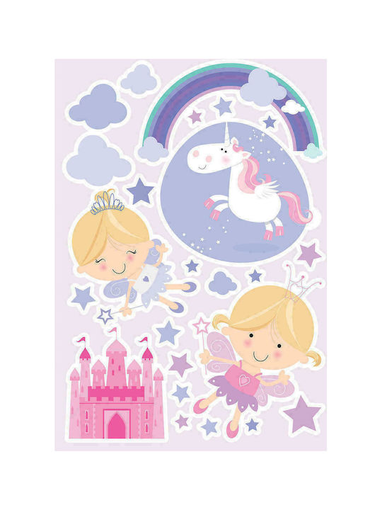 Ango Παιδικό Διακοσμητικό Αυτοκόλλητο Τοίχου Happy Fairies Large 120x80εκ. 24τμχ